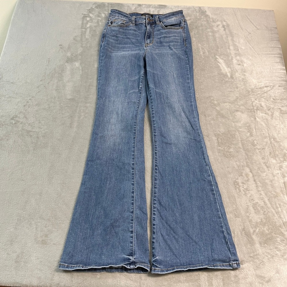 Judy Blue Flare Jeans Medium Wash High Rise Denim 5/27 (26x32) Boho Y2K EUC